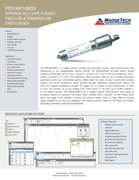 Thumbnail of document Data Sheet - PRTemp1000 Rugged Pressure & Temperature Data Logger